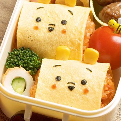 愛くるしいディズニー ツムツムプーさん のオムライス弁当